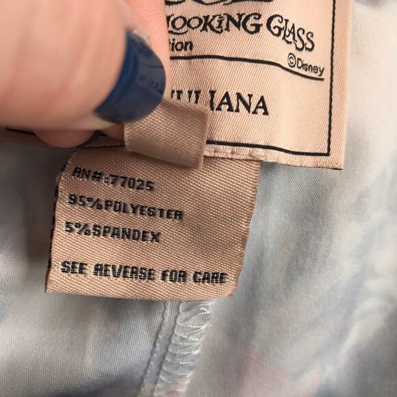 Disney Alice Through The Looking Glass Womens 10 Blue Pink White Pull On Pant - Picture 5 of 9